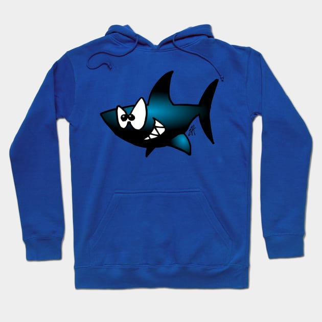 Smiling shark Hoodie by Cardvibes